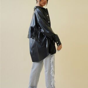 Black Fringe Women's top